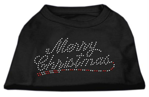 Merry Christmas Rhinestone Shirt Black L (14)