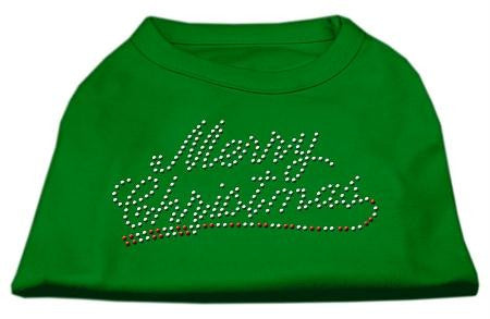 Merry Christmas Rhinestone Shirt Emerald Green Lg (14)