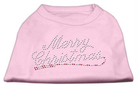 Merry Christmas Rhinestone Shirt Light Pink M (12)