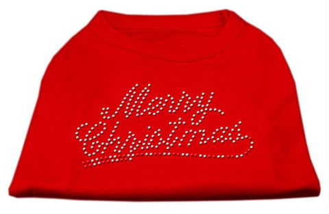 Merry Christmas Rhinestone Shirt Red S (10)