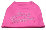 Merry Christmas Rhinestone Shirt Bright Pink XS (8)