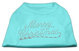 Merry Christmas Rhinestone Shirt Aqua XXXL(20)