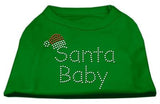 Santa Baby Rhinestone Shirts Emerald Green Lg (14)