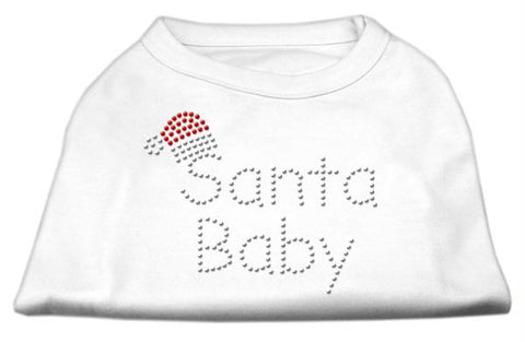 Santa Baby Rhinestone Shirts  White XS (8)