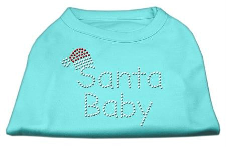 Santa Baby Rhinestone Shirts  Aqua XXL (18)