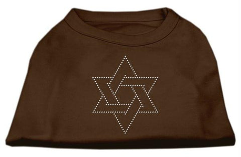 Star of David Rhinestone Shirt Brown Lg (14)