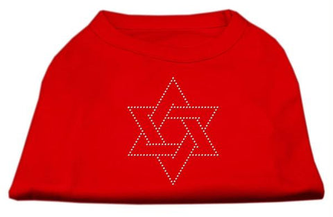 Star of David Rhinestone Shirt   Red M (12)