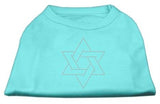 Star of David Rhinestone Shirt   Aqua XXL (18)