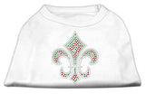 Holiday Fleur de lis Rhinestone Shirts White L (14)