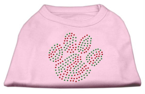 Holiday Paw Rhinestone Shirts Light Pink M (12)