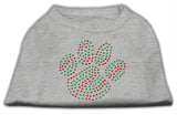 Holiday Paw Rhinestone Shirts Grey XL (16)