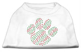 Holiday Paw Rhinestone Shirts White XXL (18)