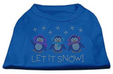 Let It Snow Penguins Rhinestone Shirt Blue Lg (14)