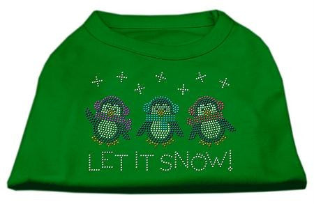 Let It Snow Penguins Rhinestone Shirt Emerald Green XS (8)