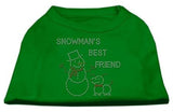 Snowman's Best Friend Rhinestone Shirt Emerald Green Lg (14)