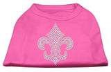 Silver Fleur de lis Rhinestone Shirts Bright Pink L (14)