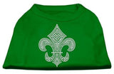 Silver Fleur de Lis Rhinestone Shirts Emerald Green Lg (14)