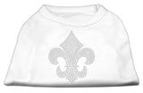 Silver Fleur de lis Rhinestone Shirts White L (14)