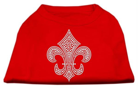 Silver Fleur de lis Rhinestone Shirts Red M (12)