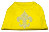 Silver Fleur de Lis Rhinestone Shirts Yellow Med (12)