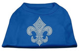 Silver Fleur de Lis Rhinestone Shirts Blue XS (8)