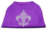 Silver Fleur de lis Rhinestone Shirts Purple XXL (18)