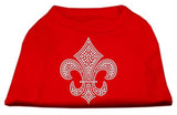 Silver Fleur de lis Rhinestone Shirts Red XXXL(20)