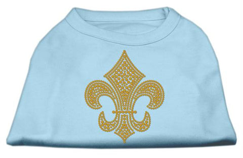 Gold Fleur De Lis Rhinestone Shirts Baby Blue L (14)