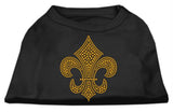 Gold Fleur De Lis Rhinestone Shirts Black L (14)