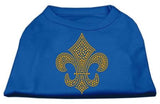 Gold Fleur de Lis Rhinestone Shirts Blue Lg (14)