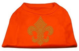 Gold Fleur de Lis Rhinestone Shirts Orange Lg (14)