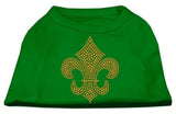 Gold Fleur de Lis Rhinestone Shirts Emerald Green Med (12)