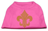 Gold Fleur De Lis Rhinestone Shirts Bright Pink S (10)