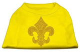 Gold Fleur de Lis Rhinestone Shirts Yellow Sm (10)