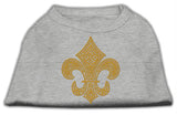 Gold Fleur De Lis Rhinestone Shirts Grey XL (16)