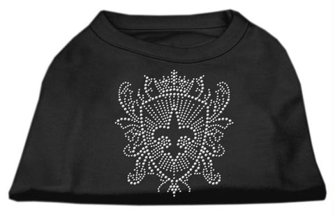 Rhinestone Fleur De Lis Shield Shirts Black L (14)