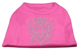 Rhinestone Fleur De Lis Shield Shirts Bright Pink L (14)