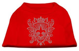 Rhinestone Fleur De Lis Shield Shirts Red L (14)