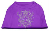 Rhinestone Fleur De Lis Shield Shirts Purple M (12)