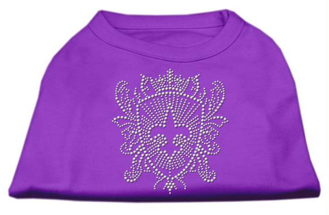 Rhinestone Fleur De Lis Shield Shirts Purple XL (16)