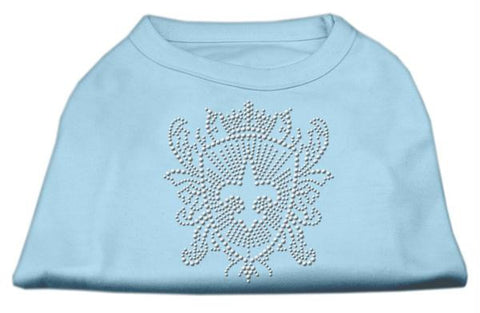 Rhinestone Fleur De Lis Shield Shirts Baby Blue XS (8)