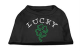 Four Leaf Clover Outline Rhinestone Shirts Black M (12)