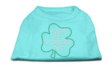 Happy St. Patrick's Day Rhinestone Shirts Aqua XS (8)