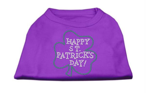 Happy St. Patrick's Day Rhinestone Shirts Purple XS (8)