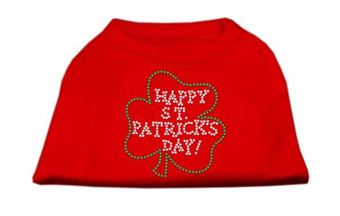 Happy St. Patrick's Day Rhinestone Shirts Red XS (8)