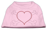 Heart and Crossbones Rhinestone Shirts Light Pink M (12)