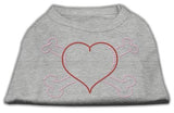 Heart and Crossbones Rhinestone Shirts Grey XS (8)