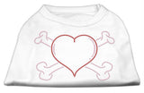 Heart and Crossbones Rhinestone Shirts White XS (8)