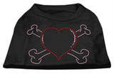 Heart and Crossbones Rhinestone Shirts Black XXL (18)