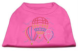 Hot Air Balloon Rhinestone Shirts Bright Pink L (14)